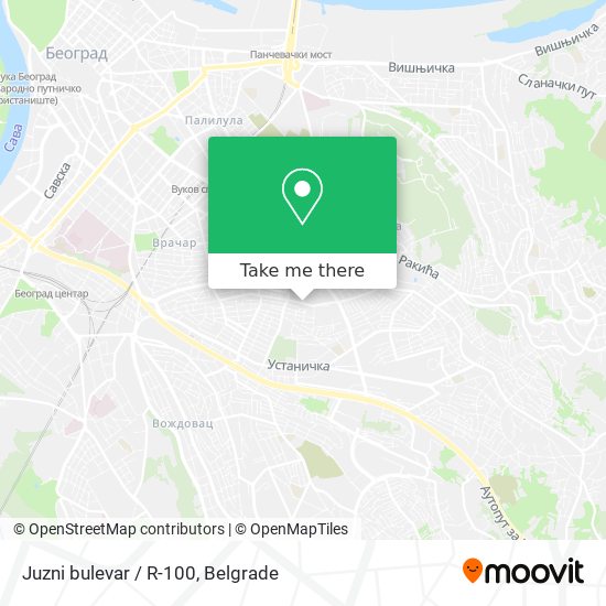 Juzni bulevar / R-100 map