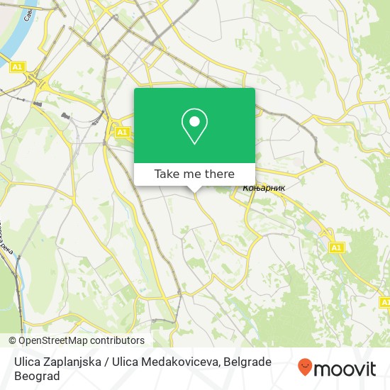 Ulica Zaplanjska / Ulica Medakoviceva map