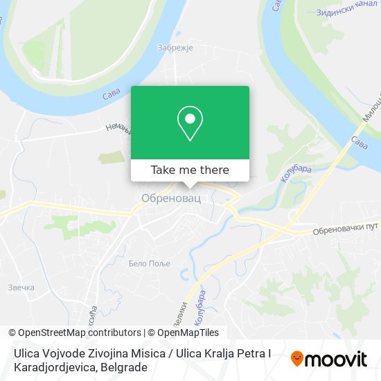 Ulica Vojvode Zivojina Misica / Ulica Kralja Petra I Karadjordjevica map