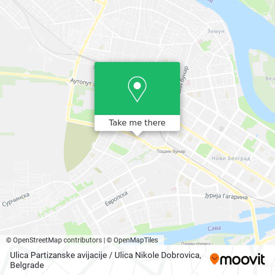 Ulica Partizanske avijacije / Ulica Nikole Dobrovica map