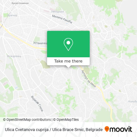 Ulica Cvetanova cuprija / Ulica Brace Srnic map