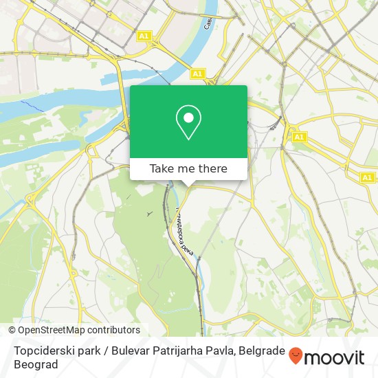 Topciderski park / Bulevar Patrijarha Pavla map