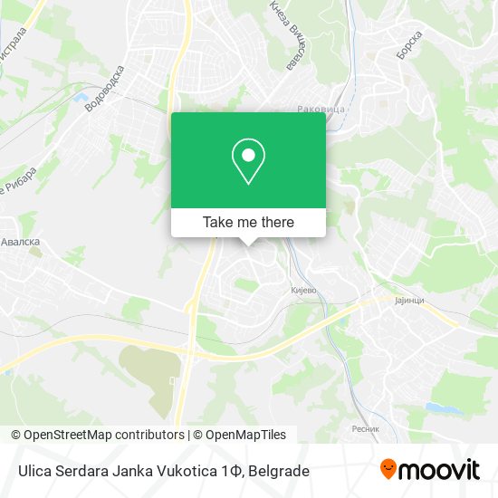 Ulica Serdara Janka Vukotica 1Ф map