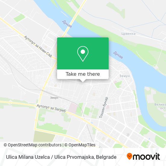 Ulica Milana Uzelca / Ulica Prvomajska map