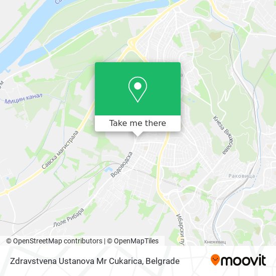 Zdravstvena Ustanova Mr Cukarica map