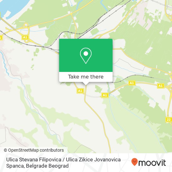 Ulica Stevana Filipovica / Ulica Zikice Jovanovica Spanca map