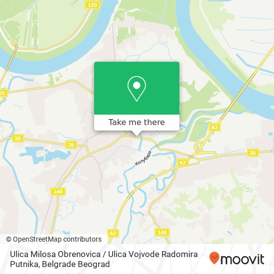 Ulica Milosa Obrenovica / Ulica Vojvode Radomira Putnika map