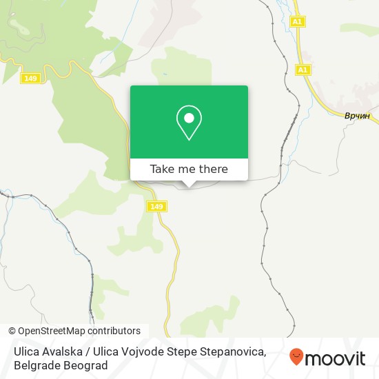 Ulica Avalska / Ulica Vojvode Stepe Stepanovica map