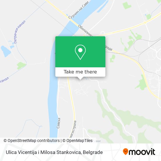 Ulica Vicentija i Milosa Stankovica map