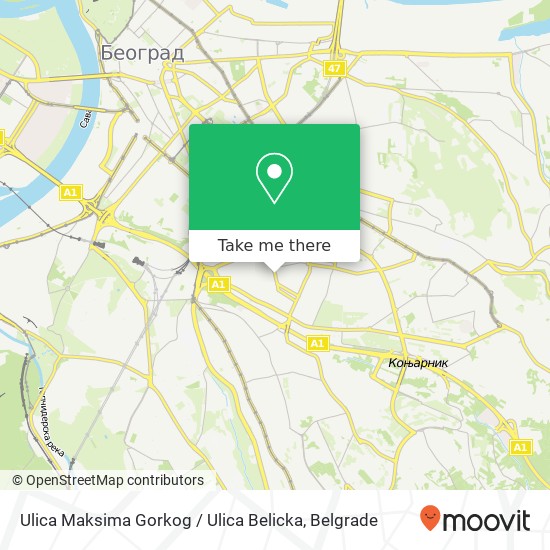 Ulica Maksima Gorkog / Ulica Belicka map