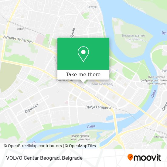 VOLVO Centar Beograd map