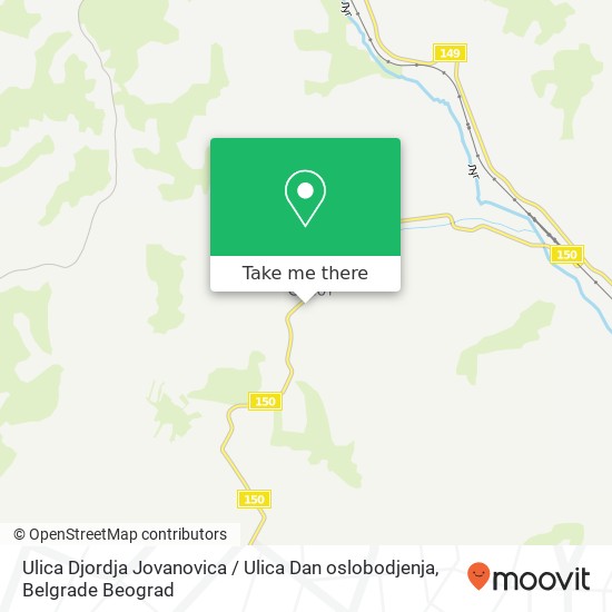 Ulica Djordja Jovanovica / Ulica Dan oslobodjenja map