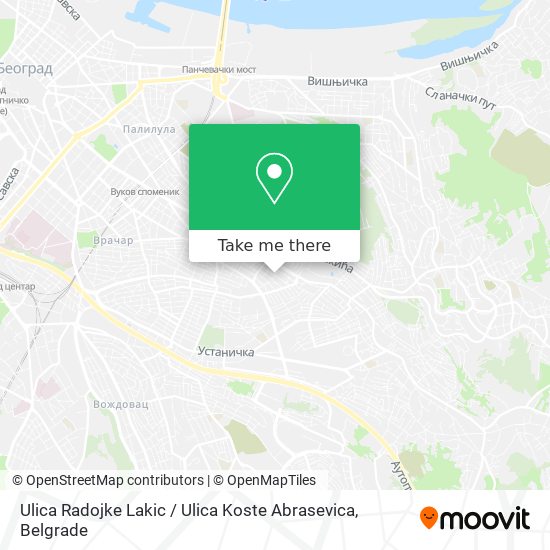 Ulica Radojke Lakic / Ulica Koste Abrasevica map