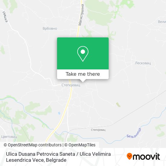 Ulica Dusana Petrovica Saneta / Ulica Velimira Lesendrica Vece map