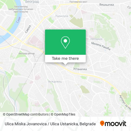 Ulica Miska Jovanovica / Ulica Ustanicka map