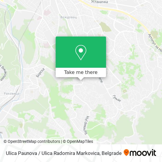 Ulica Paunova / Ulica Radomira Markovica map