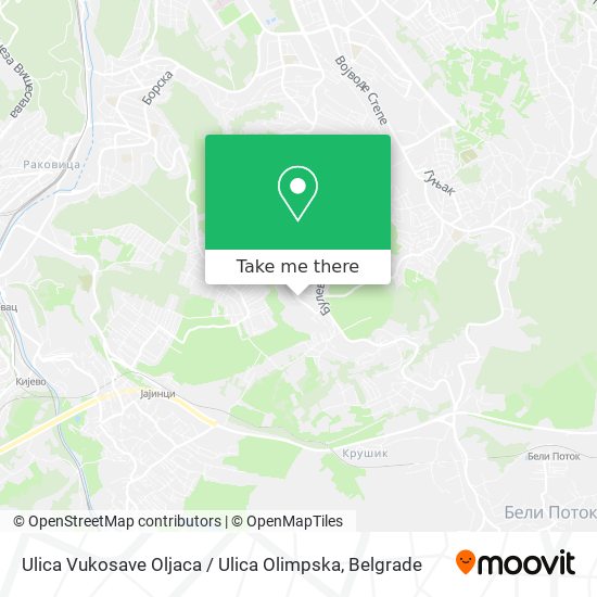 Ulica Vukosave Oljaca / Ulica Olimpska map