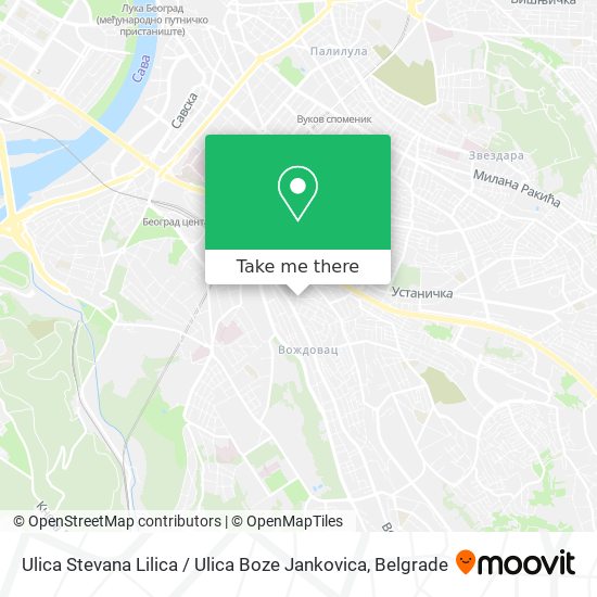 Ulica Stevana Lilica / Ulica Boze Jankovica map