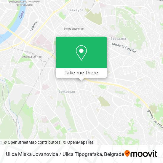 Ulica Miska Jovanovica / Ulica Tipografska map