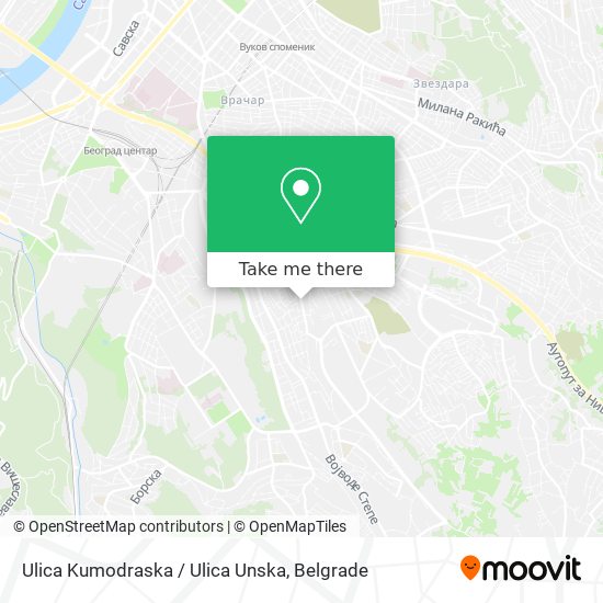 Ulica Kumodraska / Ulica Unska map
