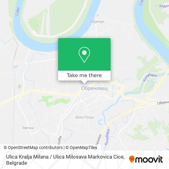 Ulica Kralja Milana / Ulica Milosava Markovica Cice map