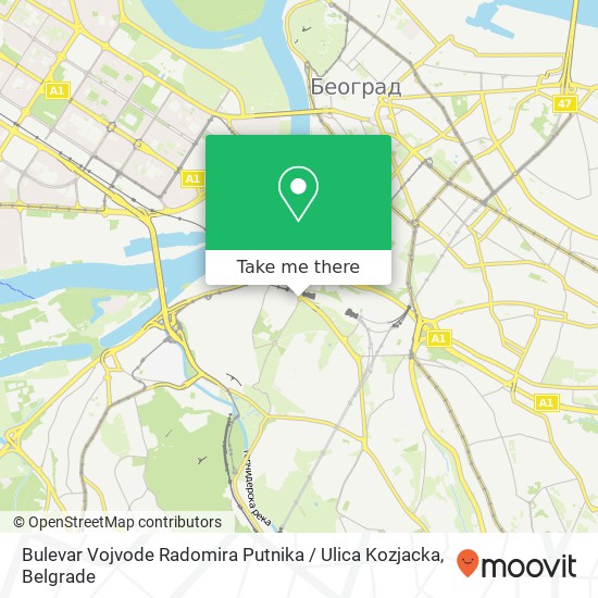 Bulevar Vojvode Radomira Putnika / Ulica Kozjacka map