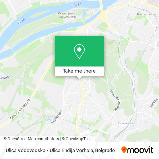 Ulica Vodovodska / Ulica Endija Vorhola map