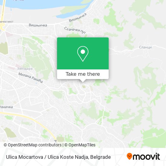 Ulica Mocartova / Ulica Koste Nadja map