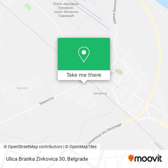 Ulica Branka Zivkovica 30 map