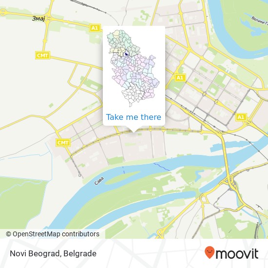 Novi Beograd map