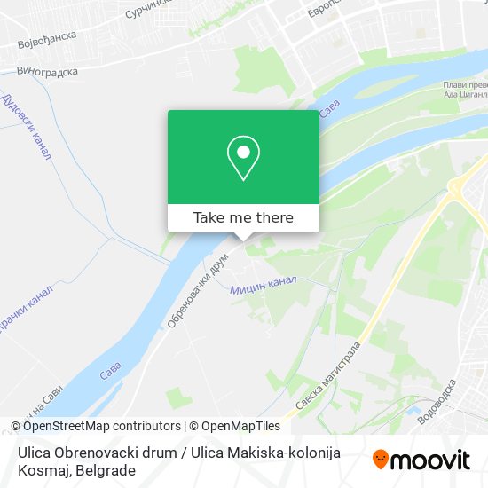 Ulica Obrenovacki drum / Ulica Makiska-kolonija Kosmaj map