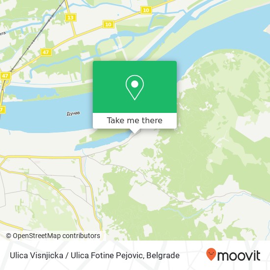 Ulica Visnjicka / Ulica Fotine Pejovic map