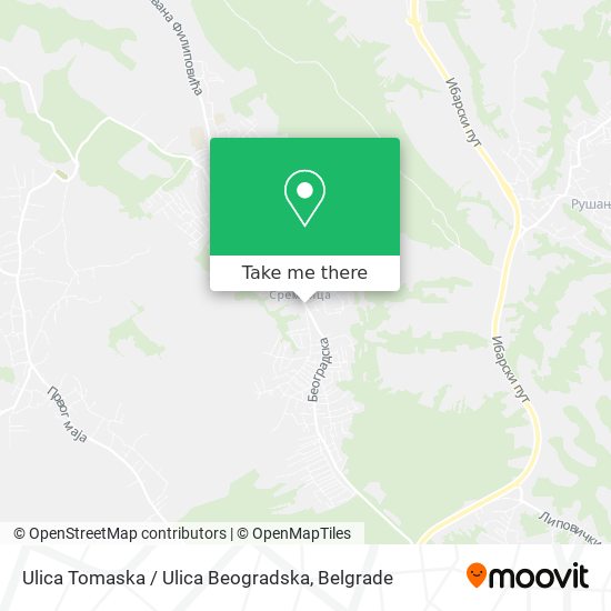 Ulica Tomaska / Ulica Beogradska map