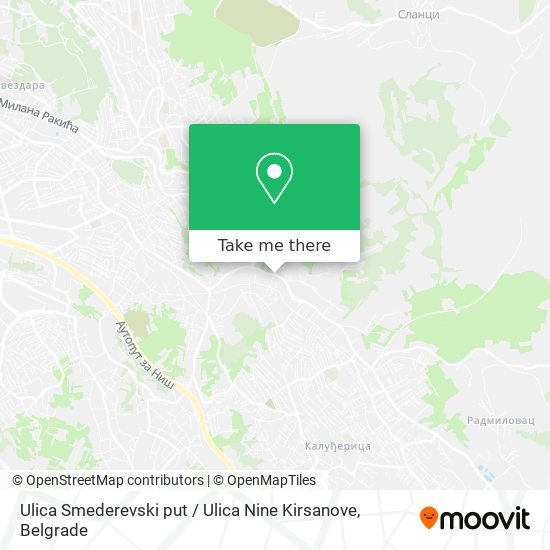 Ulica Smederevski put / Ulica Nine Kirsanove map