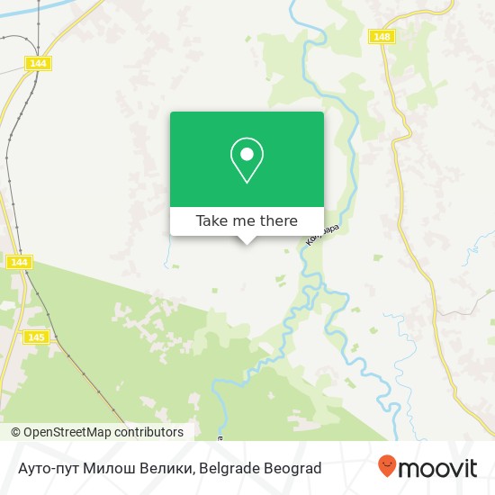 Ауто-пут Милош Велики map