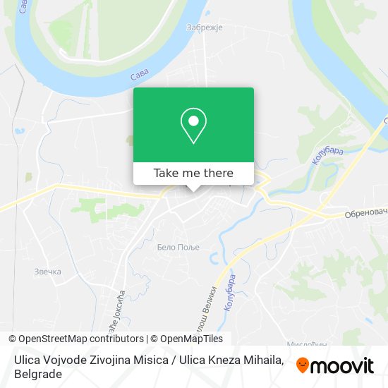 Ulica Vojvode Zivojina Misica / Ulica Kneza Mihaila map