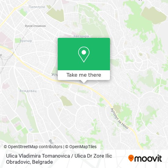 Ulica Vladimira Tomanovica / Ulica Dr Zore Ilic Obradovic map