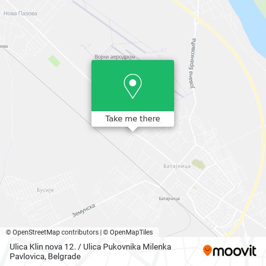 Ulica Klin nova 12. / Ulica Pukovnika Milenka Pavlovica map