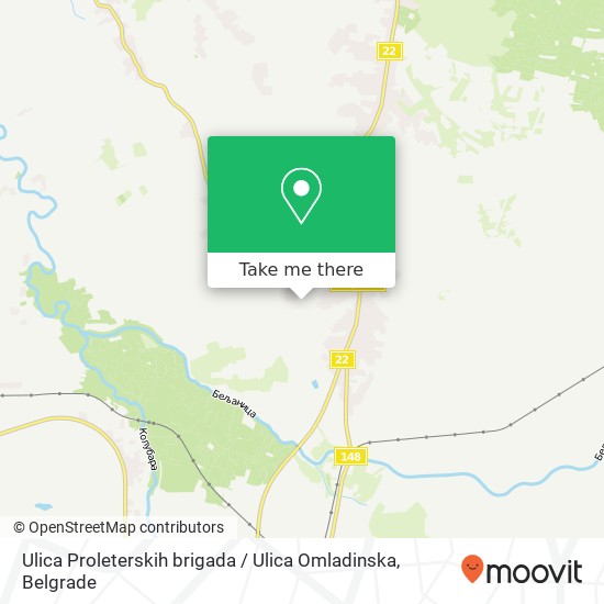 Ulica Proleterskih brigada / Ulica Omladinska map