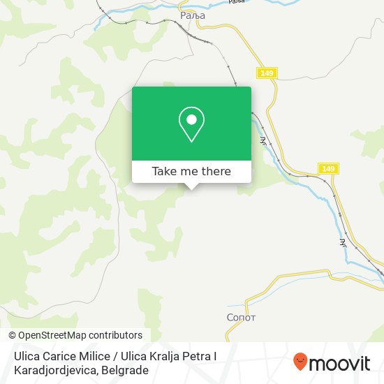 Ulica Carice Milice / Ulica Kralja Petra I Karadjordjevica map