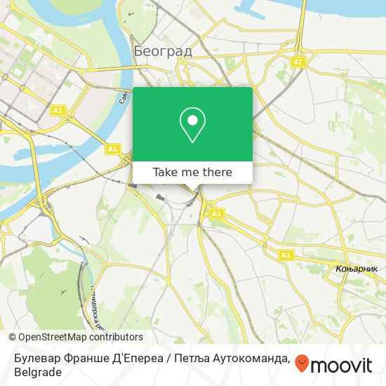 Булевар Франше Д'Епереа / Петља Аутокоманда map