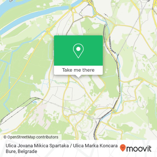 Ulica Jovana Mikica Spartaka / Ulica Marka Koncara Bure map