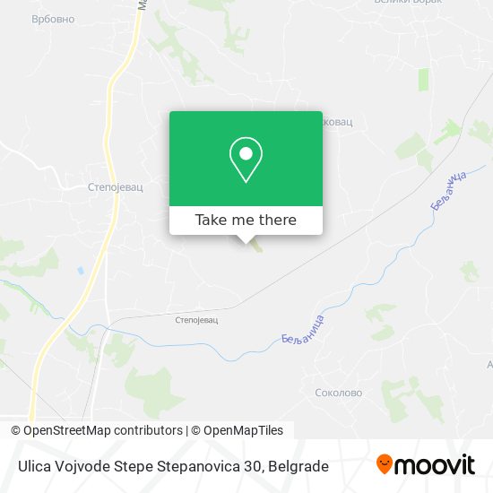 Ulica Vojvode Stepe Stepanovica 30 map