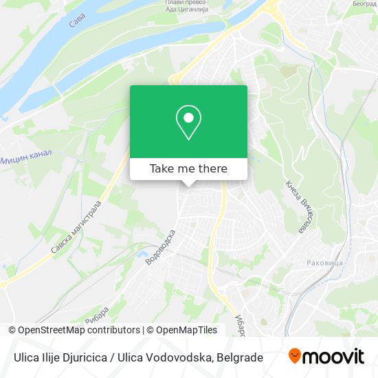 Ulica Ilije Djuricica / Ulica Vodovodska map