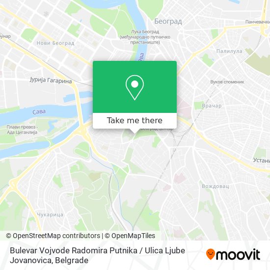 Bulevar Vojvode Radomira Putnika / Ulica Ljube Jovanovica map
