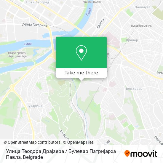 Улица Теодора Драјзера / Булевар Патријарха Павла map