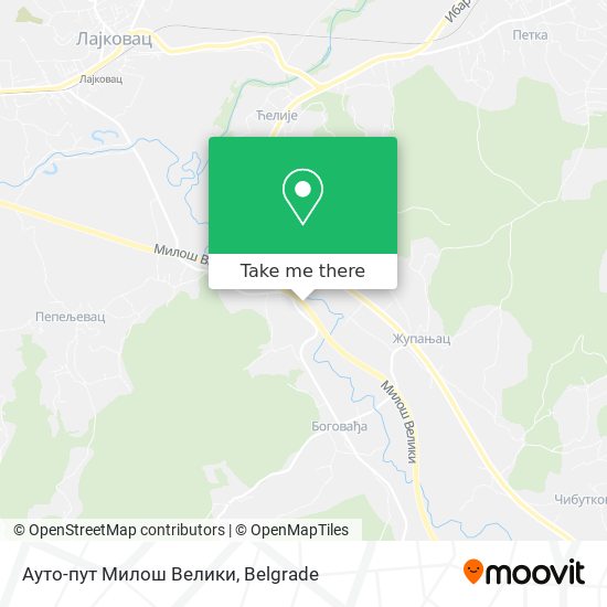 Ауто-пут Милош Велики map