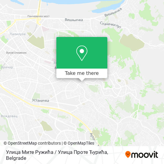 Улица Мите Ружића / Улица Проте Ђурића map