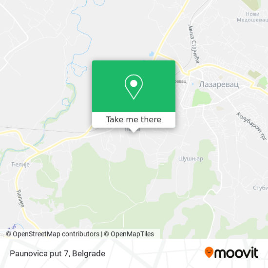 Paunovica put 7 map