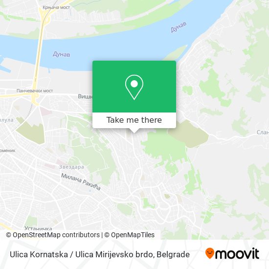 Ulica Kornatska / Ulica Mirijevsko brdo map